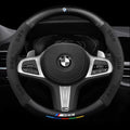 Customized Carbon Fiber Suede Steering Wheel Cover with Car Logo