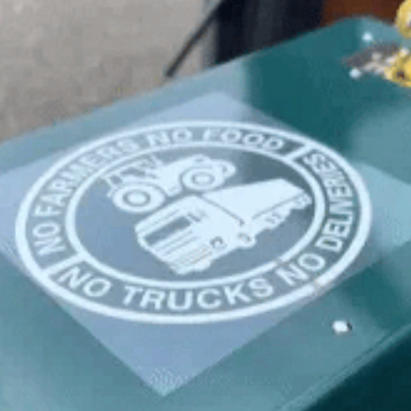 Car Vinyl Sticker: No Farmers No Food - No Trucks No Deliveries